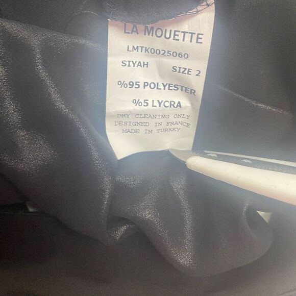 LaMouette Women’s Black Asymmetrical Cowl Neck Dress Black Size 26 SEE DESCRIPTI - Picture 5 of 12